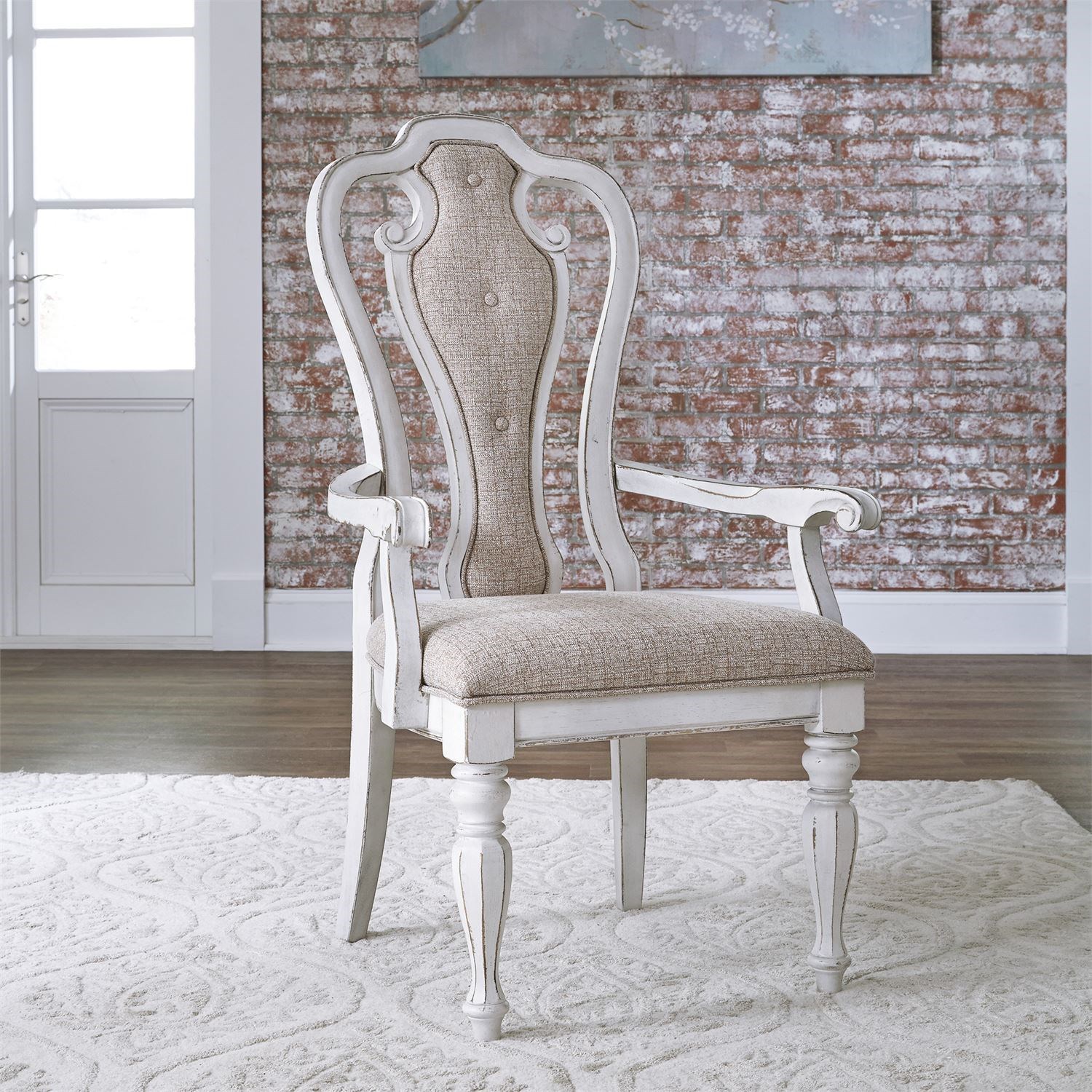 Libby Morgan Splat Back Arm Chair with Upholstered Seat Walker s